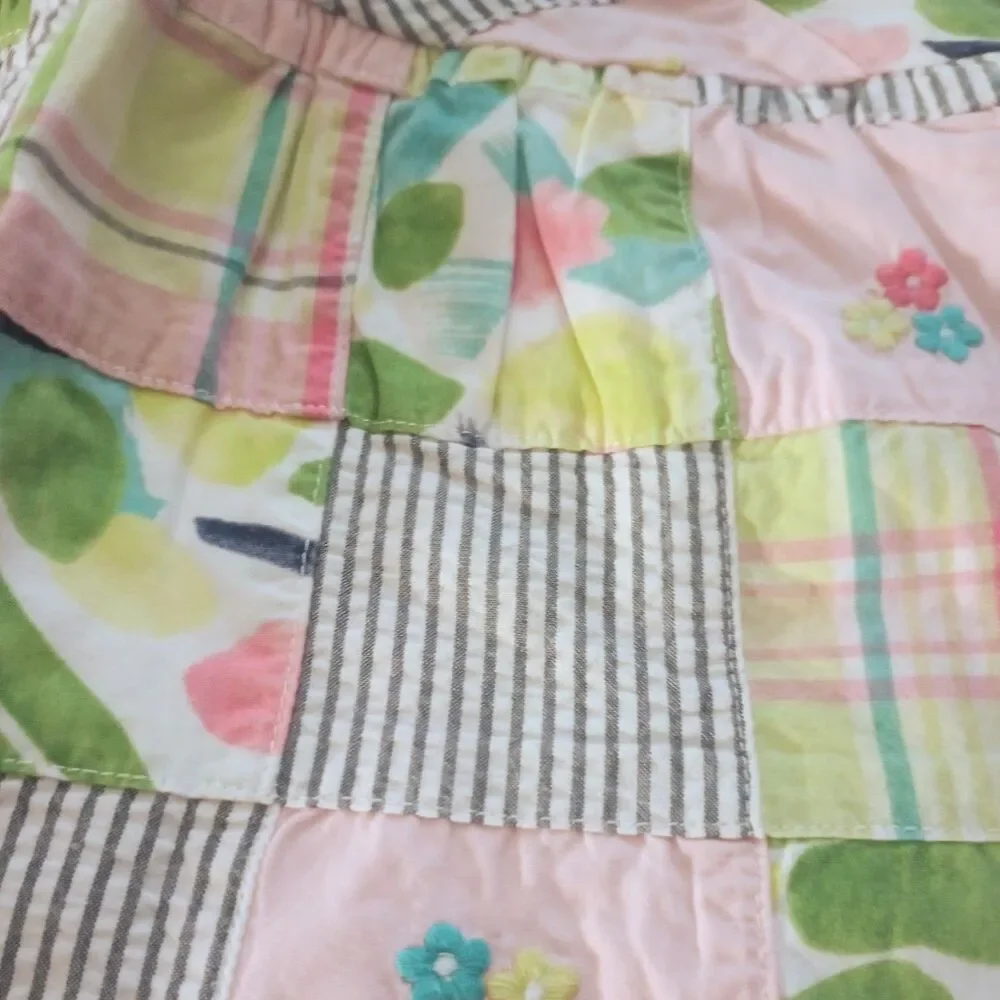 Gymboree Pink Patchwork Layered Tank Top Sz 6 Girls